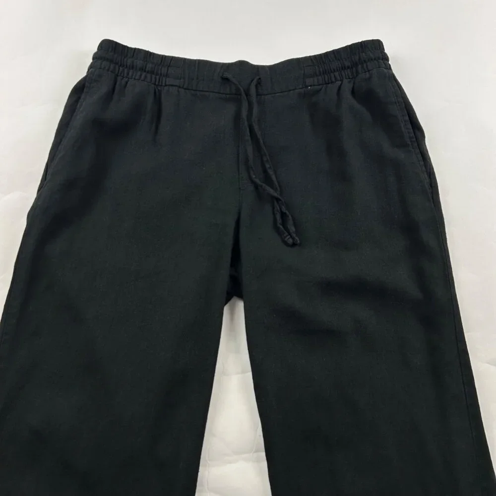 Old Navy Black Linen Blend Wide Leg Lounge Pant M - Picture 2 of 7